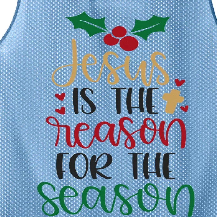 Jesus Is The Reason For The Season Christmas Mesh Reversible Basketball Jersey Tank