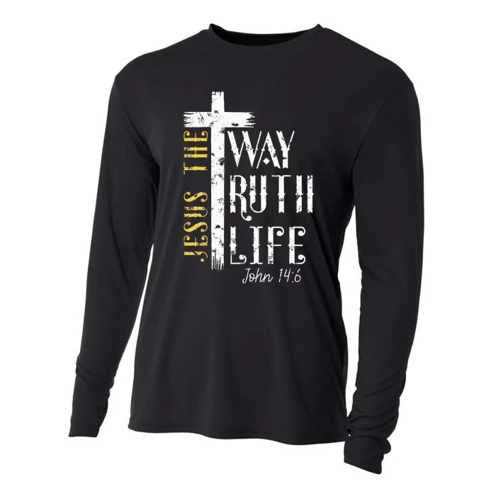 Jesus is the way truth and life John 146 Cooling Performance Long Sleeve Crew