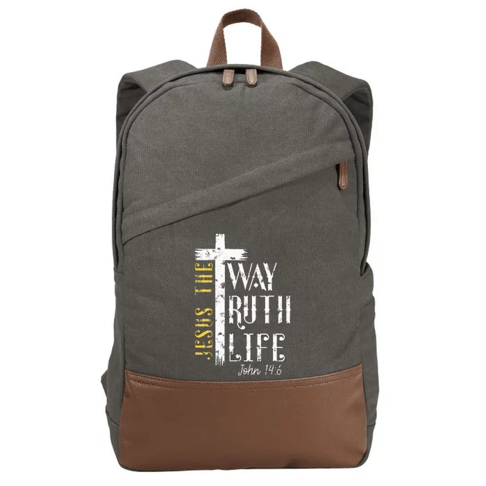 Jesus is the way truth and life John 146 Cotton Canvas Backpack