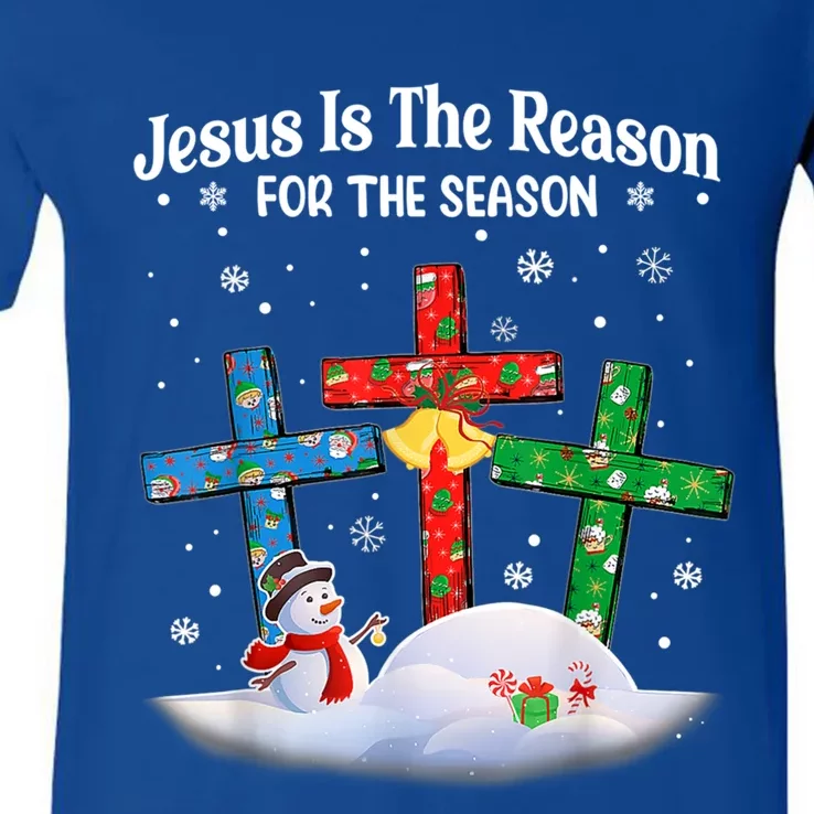 Jesus Is The Reason For The Season Christian Christmas Funny Gift V-Neck T-Shirt