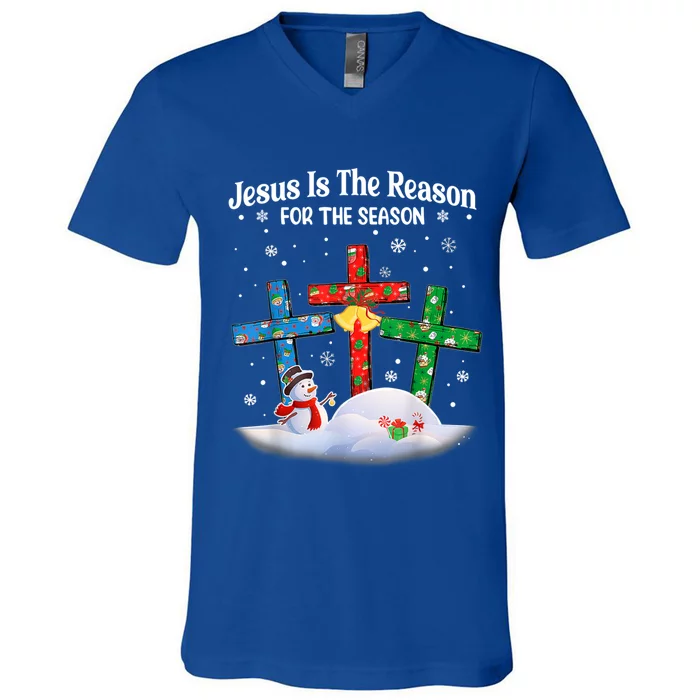 Jesus Is The Reason For The Season Christian Christmas Funny Gift V-Neck T-Shirt