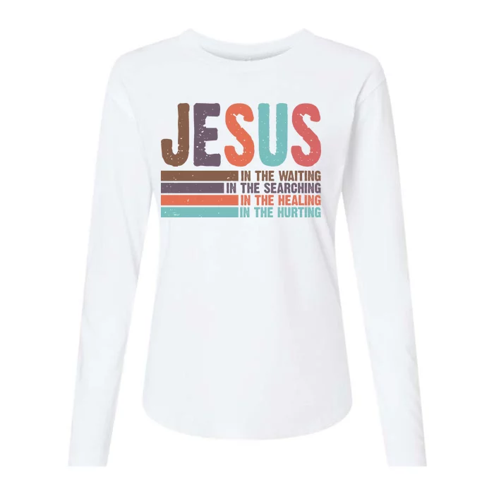 Jesus In The Waiting Quote Christian Vintage Womens Cotton Relaxed Long Sleeve T-Shirt