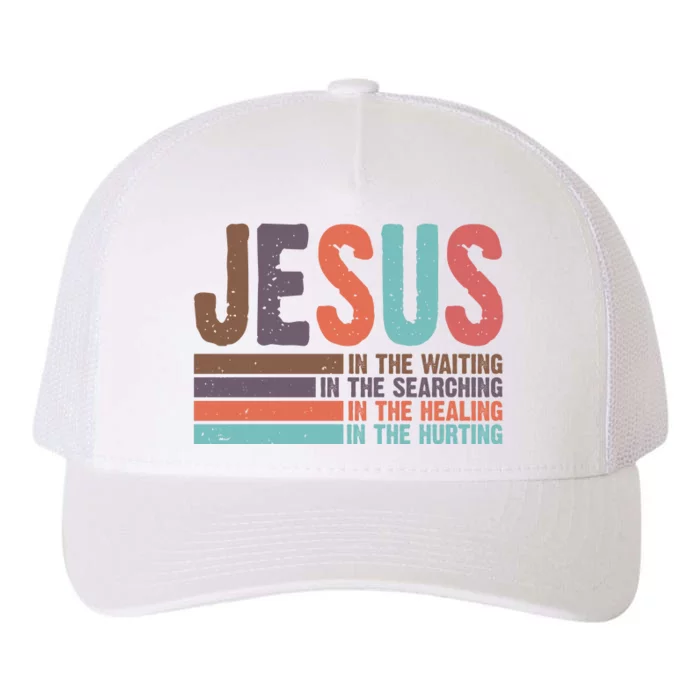 Jesus In The Waiting Quote Christian Vintage Yupoong Adult 5-Panel Trucker Hat