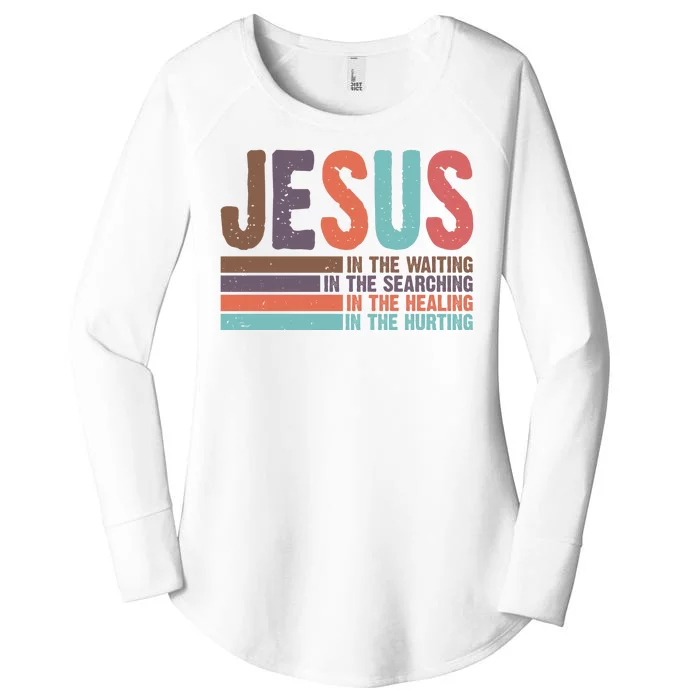 Jesus In The Waiting Quote Christian Vintage Women's Perfect Tri Tunic Long Sleeve Shirt