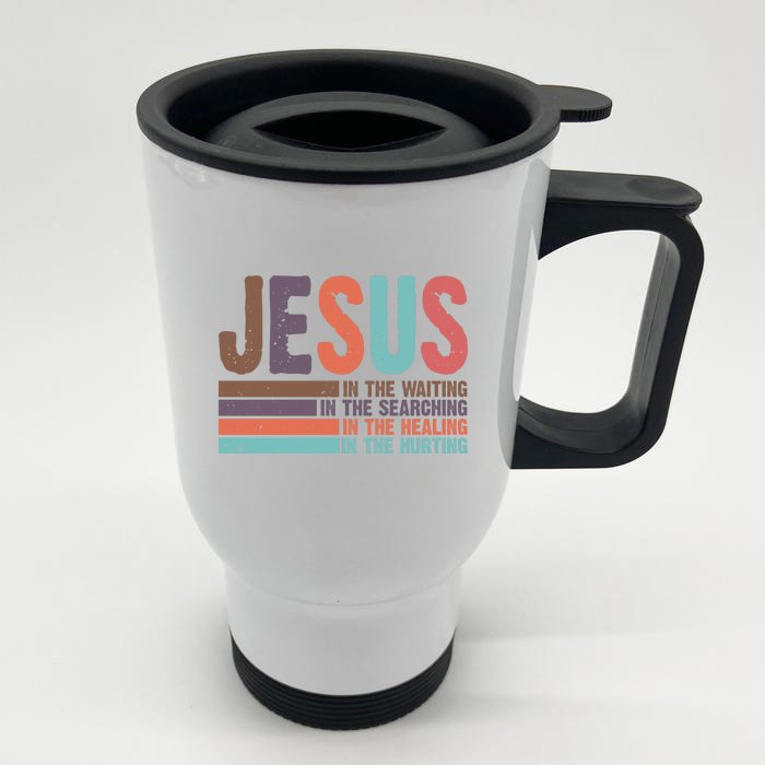 Jesus In The Waiting Quote Christian Vintage Front & Back Stainless Steel Travel Mug