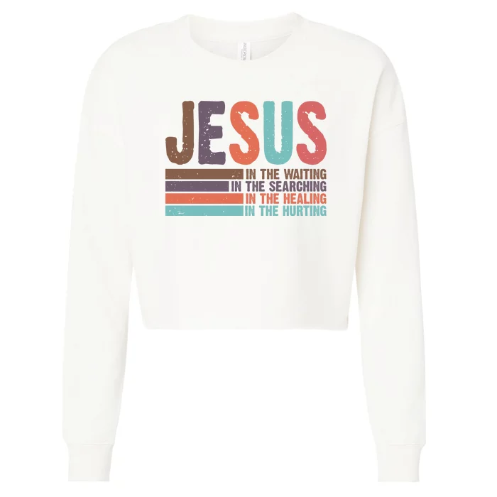 Jesus In The Waiting Quote Christian Vintage Cropped Pullover Crew