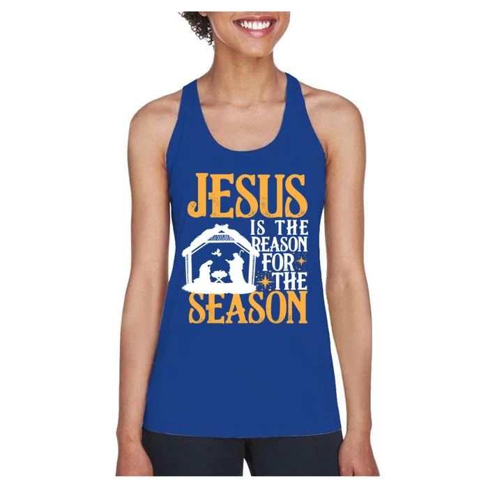 Jesus Is The Reason For The Season Christian Christmas Meaningful Gift Women's Racerback Tank