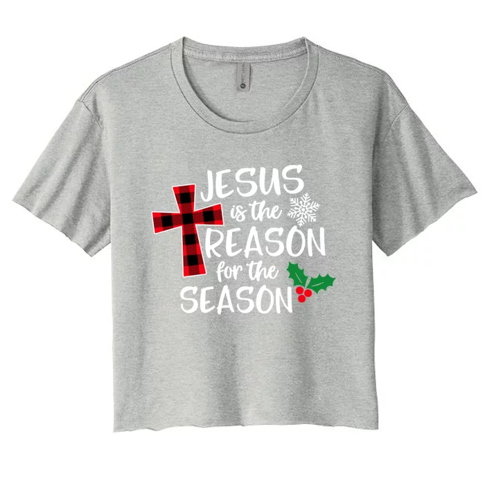 Jesus Is The Reason For The Season Christian Christmas Meaningful Gift Women's Crop Top Tee