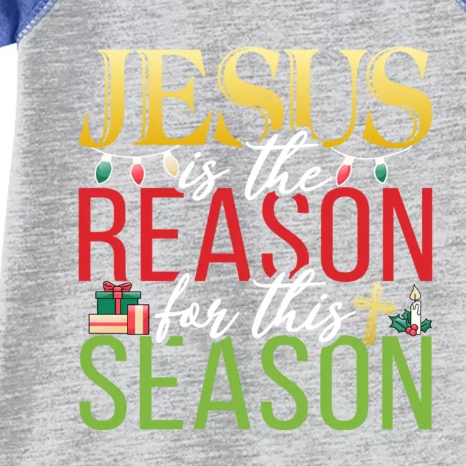 Jesus Is The Reason For This Season Xmas Christmas Gift Infant Baby Jersey Bodysuit