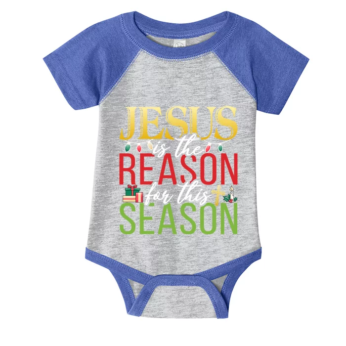 Jesus Is The Reason For This Season Xmas Christmas Gift Infant Baby Jersey Bodysuit