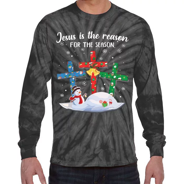 Jesus Is The Reason For The Season Christian Christmas Xmas Tie-Dye Long Sleeve Shirt