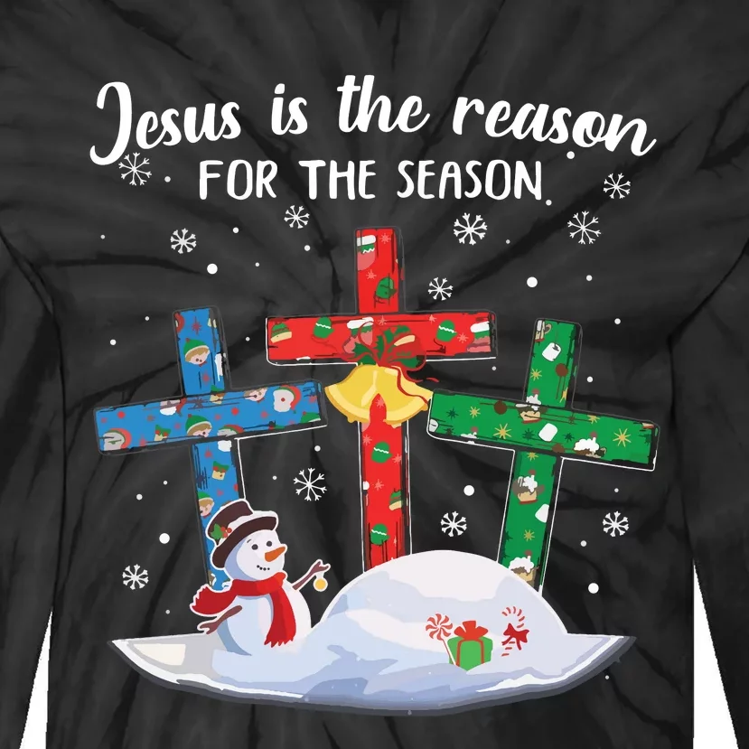 Jesus Is The Reason For The Season Christian Christmas Xmas Tie-Dye Long Sleeve Shirt