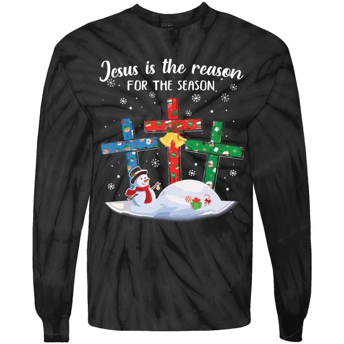 Jesus Is The Reason For The Season Christian Christmas Xmas Tie-Dye Long Sleeve Shirt