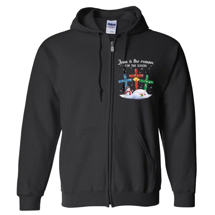 Jesus Is The Reason For The Season Christian Christmas Xmas Full Zip Hoodie