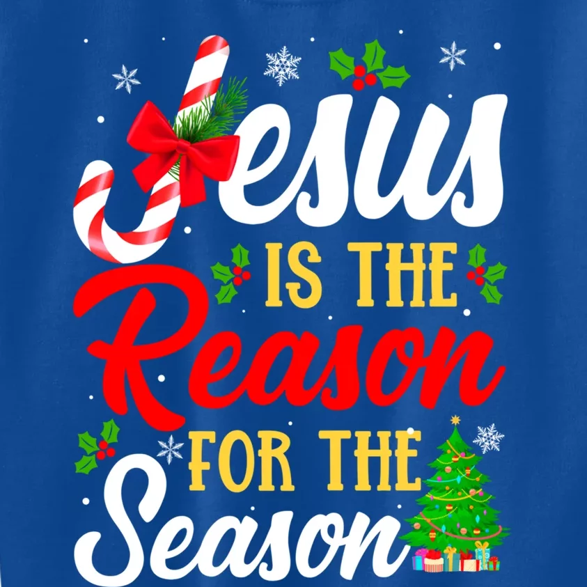 Jesus Is The Reason For The Season Christian Christmas Xmas Gift Kids Sweatshirt