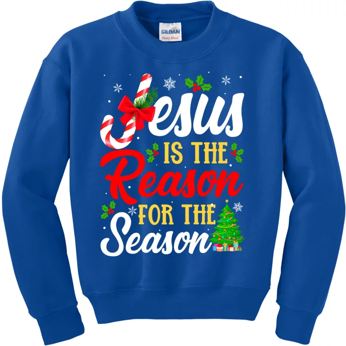 Jesus Is The Reason For The Season Christian Christmas Xmas Gift Kids Sweatshirt