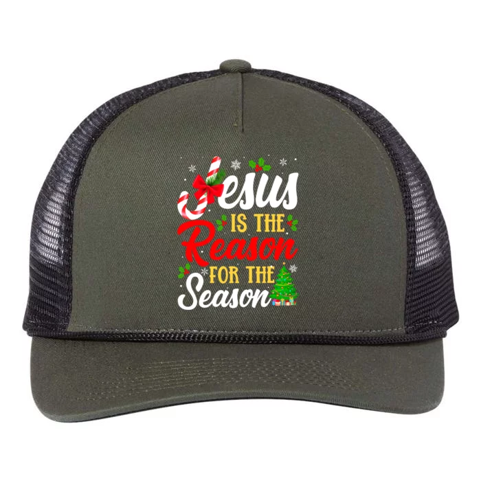 Jesus Is The Reason For The Season Christian Christmas Xmas Gift Retro Rope Trucker Hat Cap