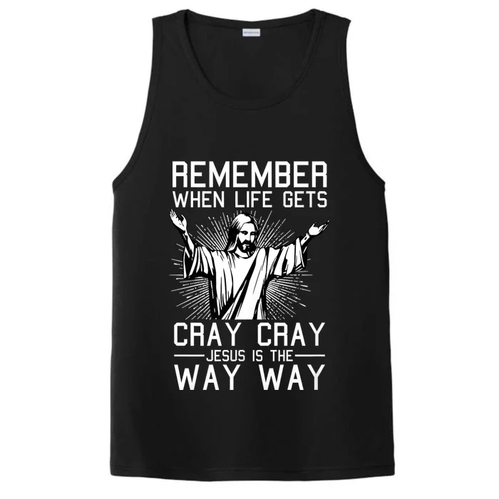 Jesus Is The Way Christmas Funny Faith Religious Christian Performance Tank