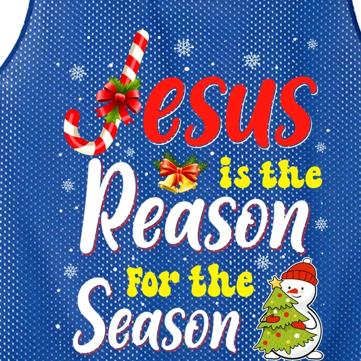 Jesus Is The Reason For The Season Christian Christmas Xmas Gift Mesh Reversible Basketball Jersey Tank