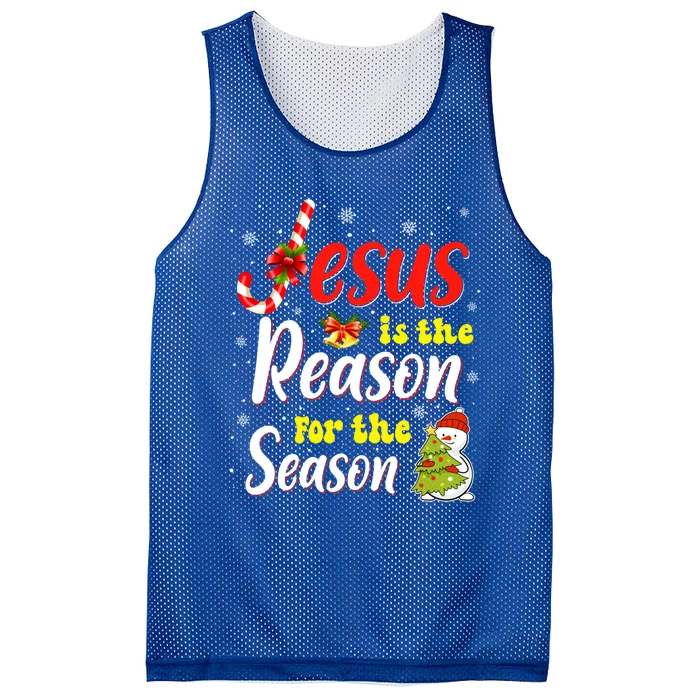 Jesus Is The Reason For The Season Christian Christmas Xmas Gift Mesh Reversible Basketball Jersey Tank