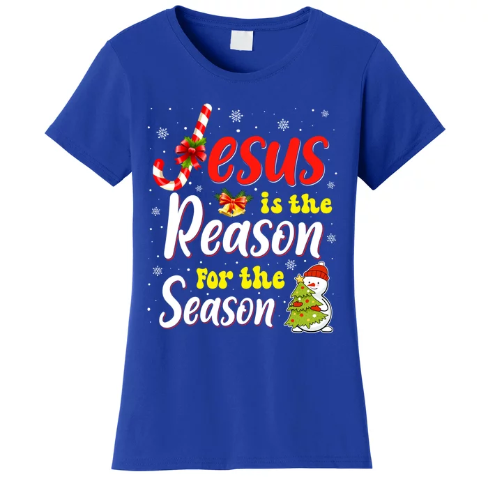 Jesus Is The Reason For The Season Christian Christmas Xmas Gift Women's T-Shirt