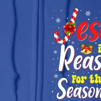 Jesus Is The Reason For The Season Christian Christmas Xmas Gift Full Zip Hoodie