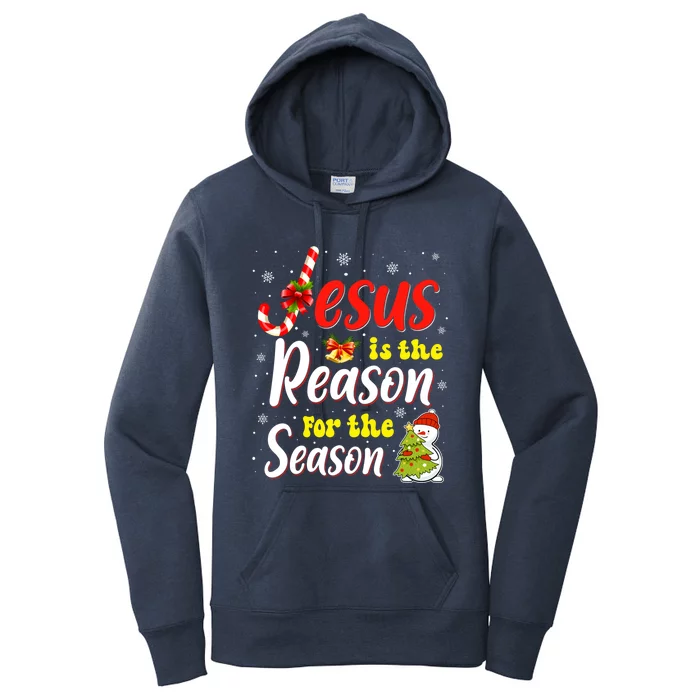 Jesus Is The Reason For The Season Christian Christmas Xmas Gift Women's Pullover Hoodie