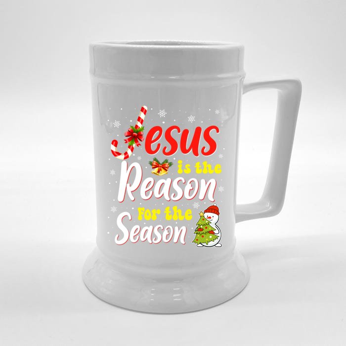 Jesus Is The Reason For The Season Christian Christmas Xmas Gift Front & Back Beer Stein