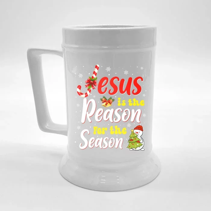 Jesus Is The Reason For The Season Christian Christmas Xmas Gift Front & Back Beer Stein