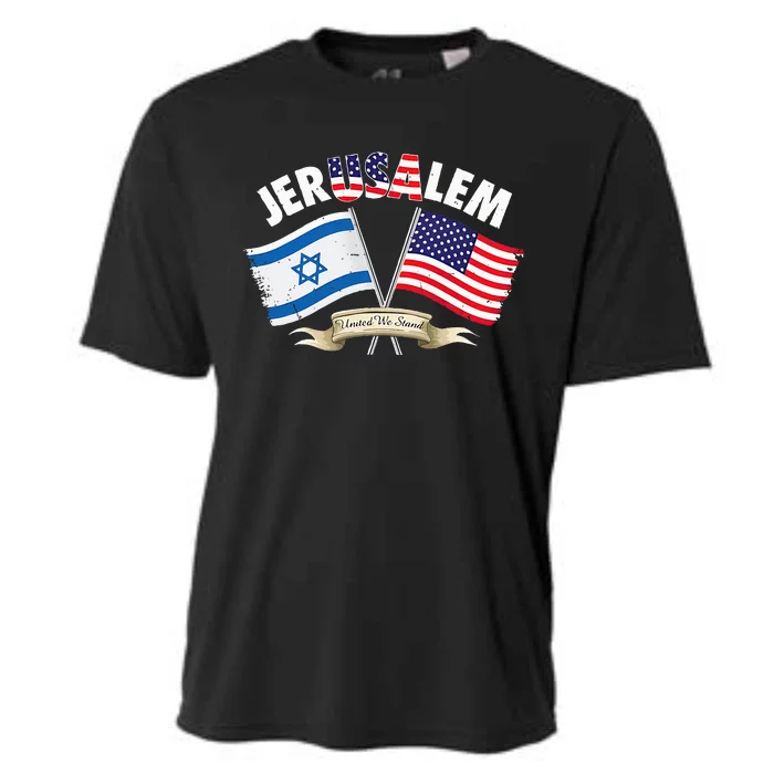 jerusalem israel usa american flag Cooling Performance Crew T-Shirt