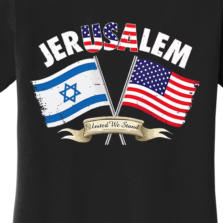 jerusalem israel usa american flag Women's T-Shirt