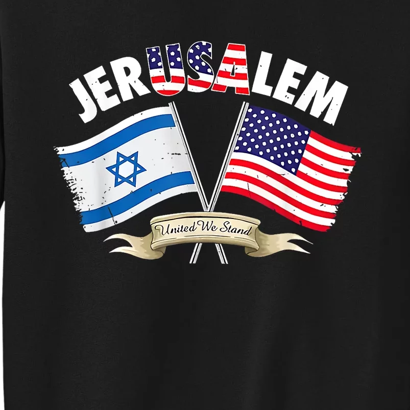 Jerusalem Israel Usa American Flag Sweatshirt