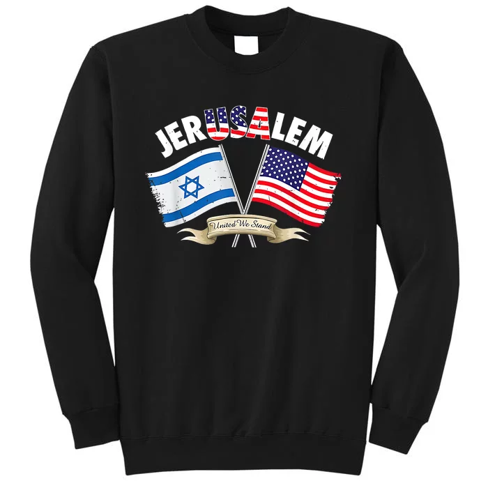 Jerusalem Israel Usa American Flag Sweatshirt