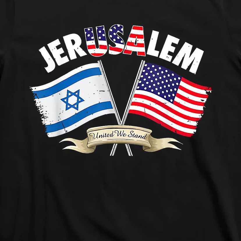 Jerusalem Israel Usa American Flag T-Shirt