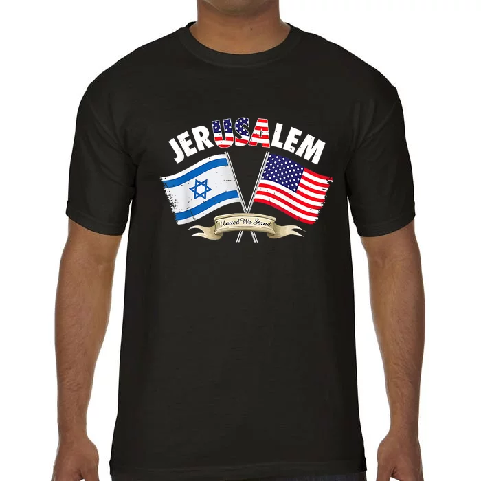 Jerusalem Israel Usa American Flag Comfort Colors T-Shirt