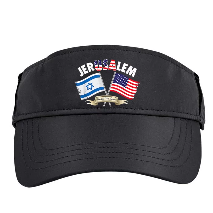 Jerusalem Israel Usa American Flag Adult Drive Performance Visor