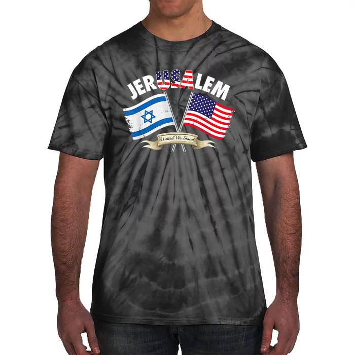 Jerusalem Israel Usa American Flag Tie-Dye T-Shirt