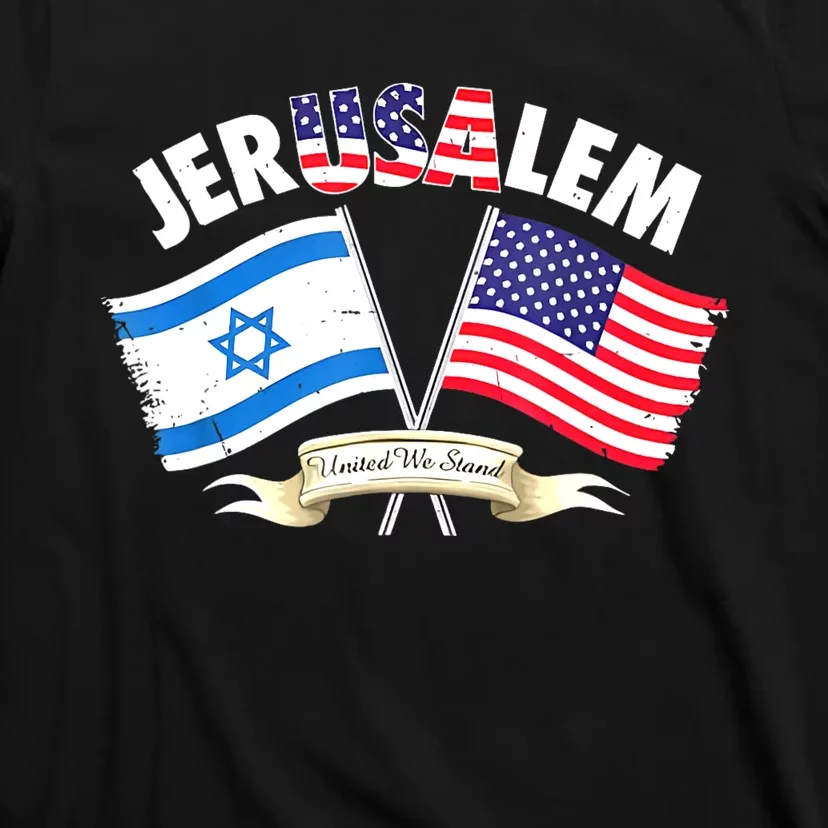 Jerusalem Israel Usa American Flag T-Shirt