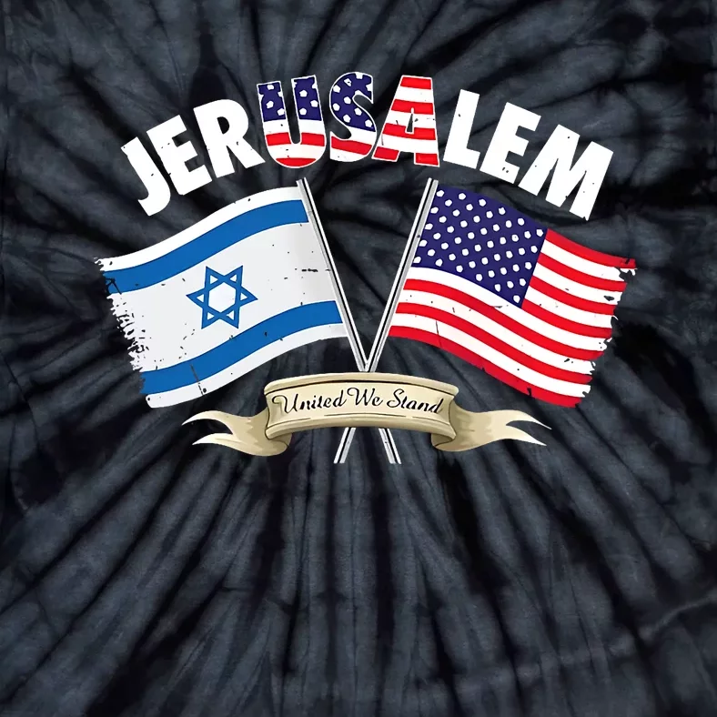 Jerusalem Israel Usa American Flag Tie-Dye T-Shirt