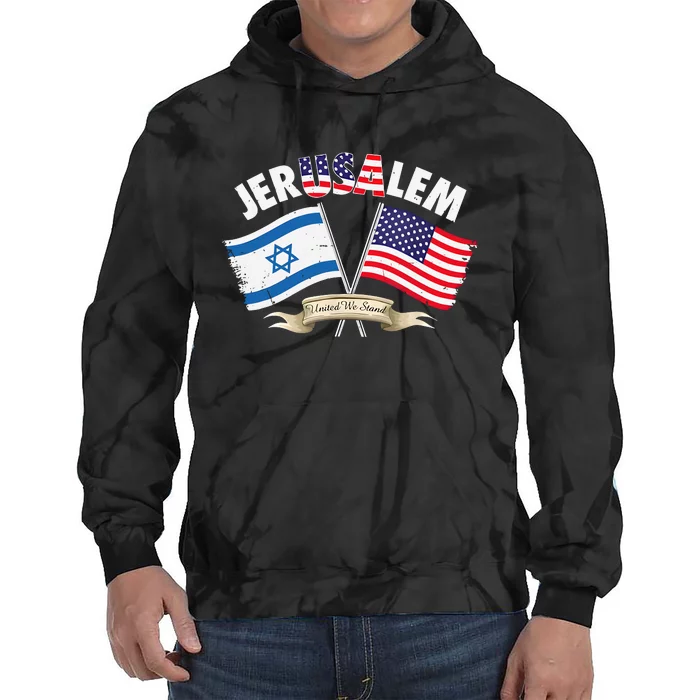 Jerusalem Israel Usa American Flag Tie Dye Hoodie