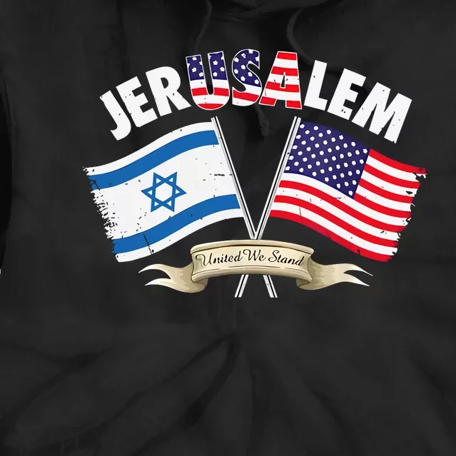 Jerusalem Israel Usa American Flag Tie Dye Hoodie