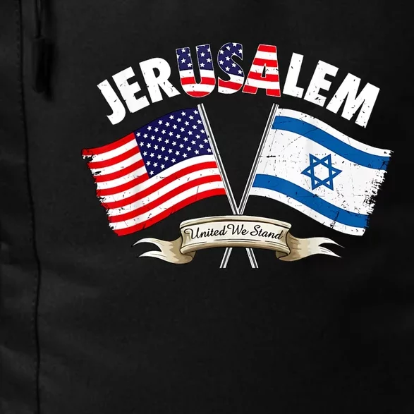 Jerusalem Israel Usa American Flag Daily Commute Backpack