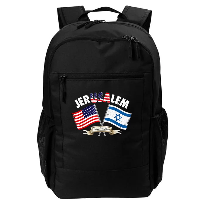 Jerusalem Israel Usa American Flag Daily Commute Backpack