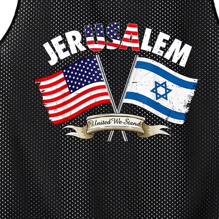 Jerusalem Israel Usa American Flag Mesh Reversible Basketball Jersey Tank