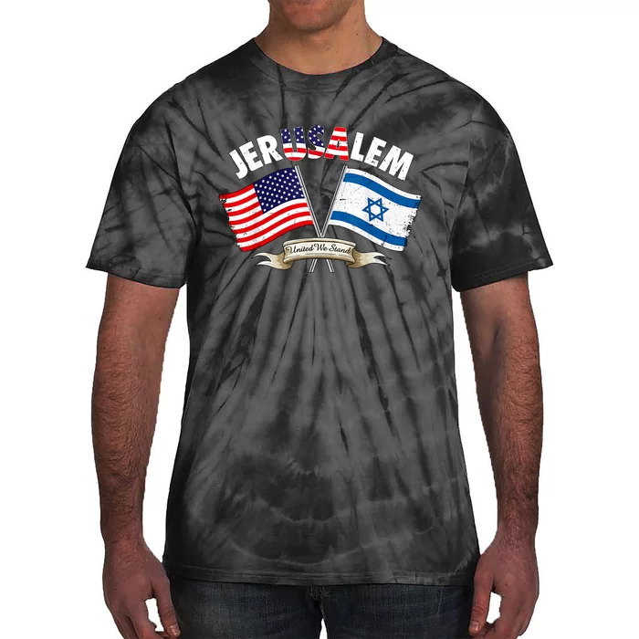 Jerusalem Israel Usa American Flag Tie-Dye T-Shirt