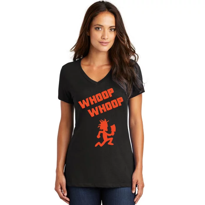 Juggalette ICP Whoop Whoop Hatchet Man Vibrant Colors Design Women's V-Neck T-Shirt