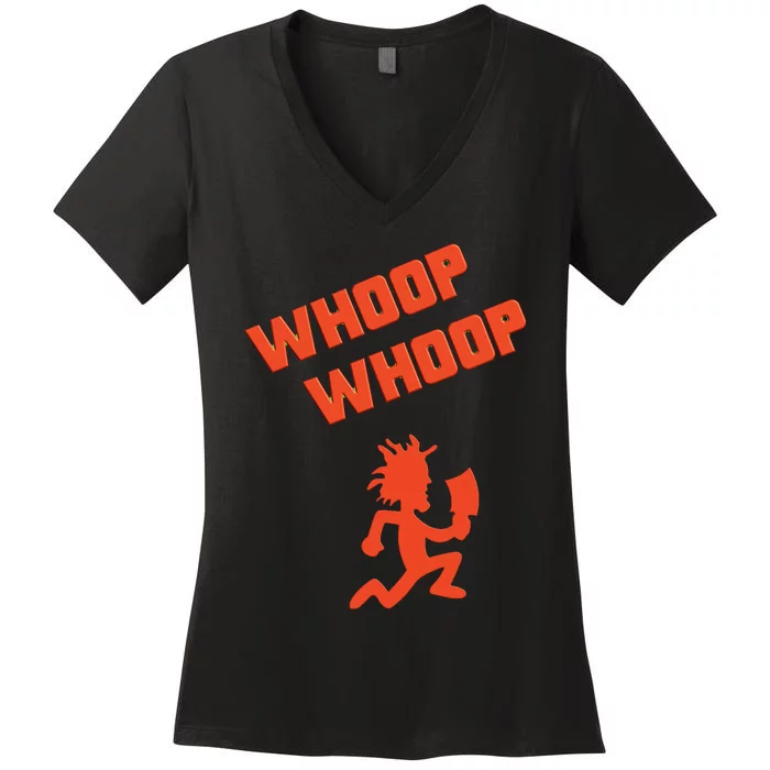 Juggalette ICP Whoop Whoop Hatchet Man Vibrant Colors Design Women's V-Neck T-Shirt