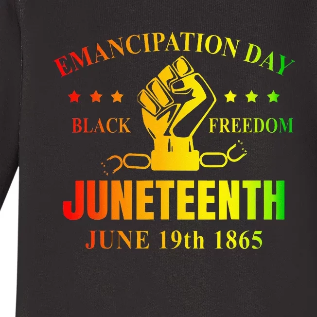 Juneteenth June 1865 Black History African American Freedom Baby Long Sleeve Bodysuit