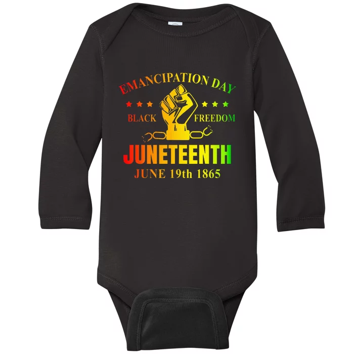 Juneteenth June 1865 Black History African American Freedom Baby Long Sleeve Bodysuit