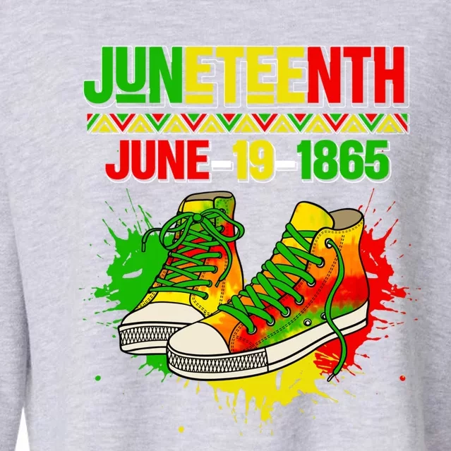 Juneteenth June 19 1865 Sneakers Black History Month African Meaningful Gift Cropped Pullover Crew